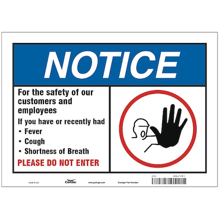 Zoro Select For The Safety Of Our Customers Sign, HWN816A1014 HWN816A1014