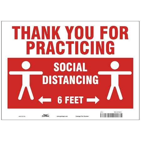 Zoro Select Thank You For Practicing Sign, 14" W x 10" H, English, Polyester, Red, White HWB726T1014