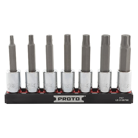 Proto 3/8 in Drive Socket Bit Set, Metric, 7 pcs J4990R7MM