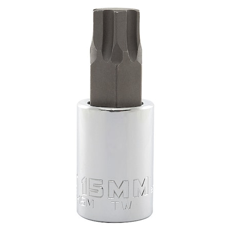 Proto 1/2 in Drive Hex Socket Bit SAE 15 mm Tip, 2 3/4 in L J5441R-15M
