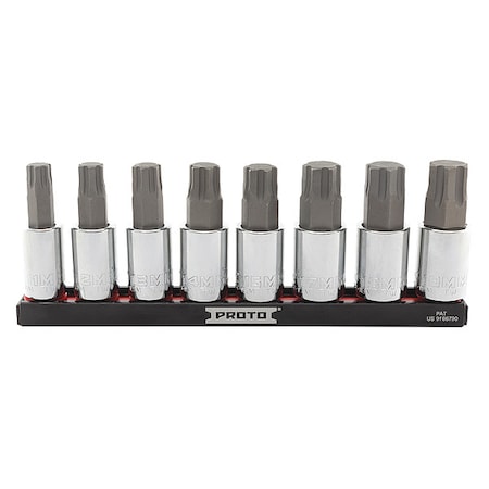 Proto 1/2 in Drive Socket Bit Set, Metric, 8 pcs J5441R8MM