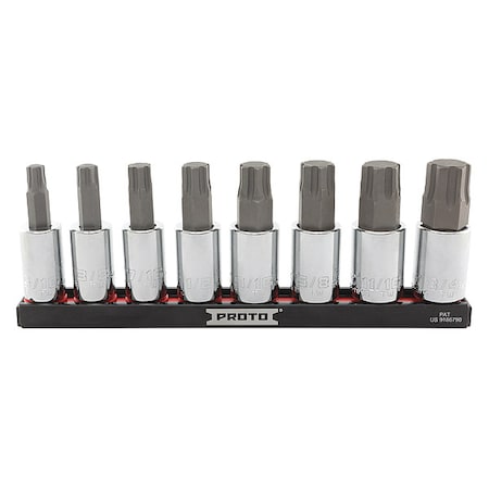 Proto 1/2 in Drive Socket Bit Set, SAE, 8 pcs J5441R8SAE