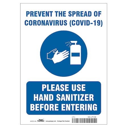 Zoro Select Prevent The Spread Of Coronavirus Sign, HWB718P1410 HWB718P1410