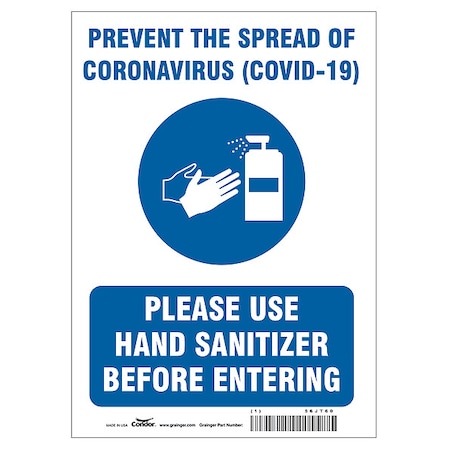 Zoro Select Prevent The Spread Of Coronavirus Sign, HWB718T1007 HWB718T1007