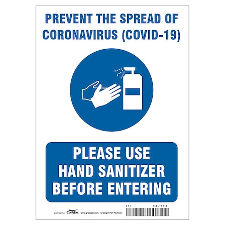 Zoro Select Prevent The Spread Of Coronavirus Sign, HWB718A1007 HWB718A1007