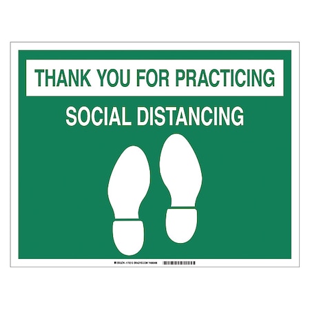 Brady Thank You For Practicing Sign, 14 in H, 18 in W, Vinyl, English, 170213 170213