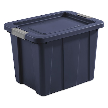 Sterilite Stackable Storage Tote W/ Lid, 18 gal, 23 in L x 17-1/4 in W x 16-5/8 in H, Blue, Polyethylene 15258N06F