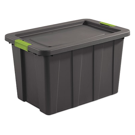 Sterilite Stackable Storage Tote W/ Lid, 30 gal, 29-7/8 in L x 19-3/4 in W x 18-1/8 in H, Gray, Polyethylene 15273V04