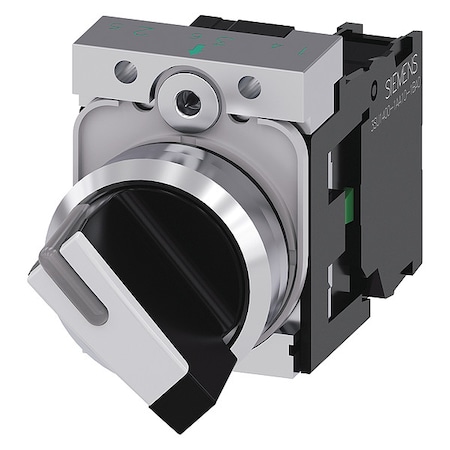 Siemens Selector switch, illuminable, 22 mm, rou, Position: 2 3SU11502BF601BA0