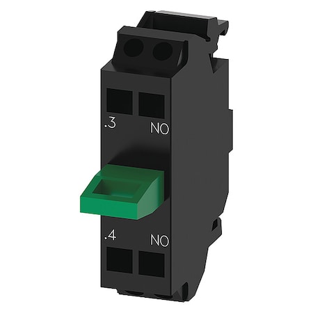 Siemens Contact Block, Black/Green, 1NO, 22 mm 3SU14002AA103BA0