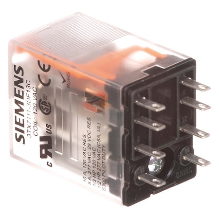 Siemens Plug-In, Plug-In Relay, Square, 10 A, 8 Pins 3TX7111-3DF13C