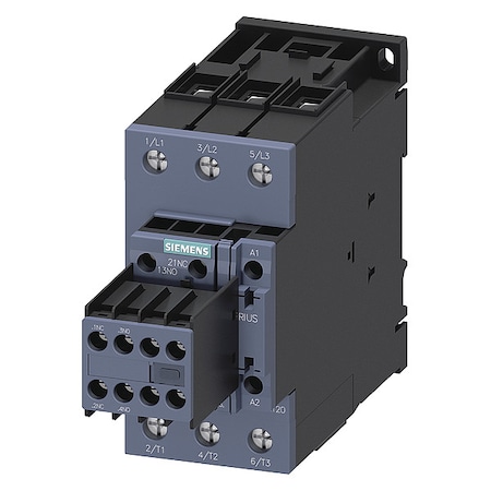Siemens IEC Magnetic Contactor, 2NC/2NO, 110V-120V AC, 3 P, Non-Reversing, Screw 3RT20361AK64