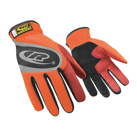 Ringers Gloves Turbo Plus Mechanics Gloves, Synthetic Leather Palm, Polyester Mesh Back, 2XL, Orange 116-12
