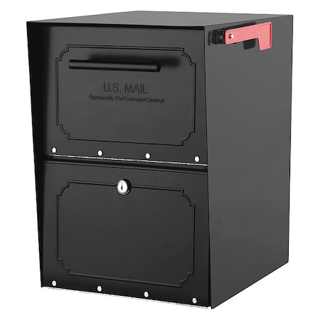 Architectural Mailboxes Mailbox, Black, Galvanized, 1 Doors, Surface/Post, Locking 5100B