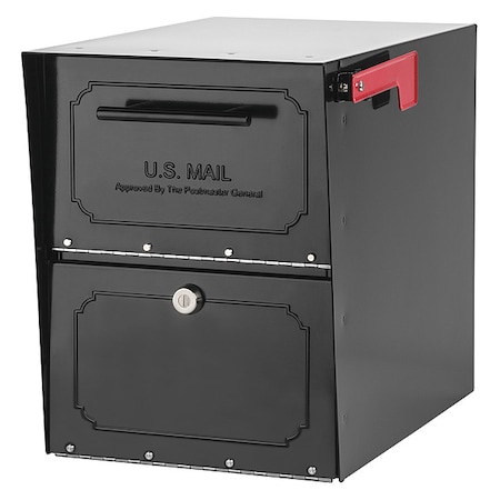 Architectural Mailboxes Mailbox, Black, Galvanized, 1 Doors, Surface/Post, Locking 6200B-10