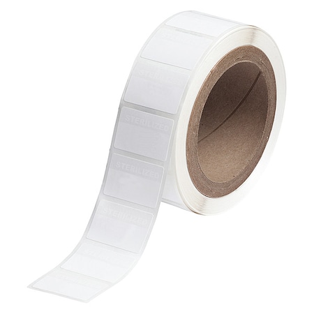 Brady Autoclave Label, White, Labels/Roll: 2000 THT-235-7425-2-AC