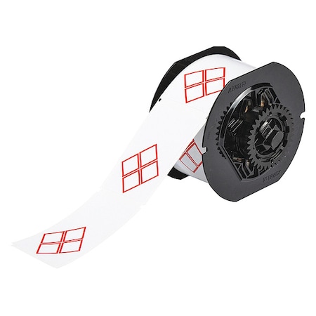 Brady Printer Label, Red/White, Labels/Roll: 340 B30-260-569-CLP4B