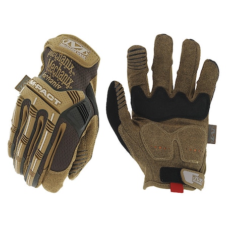Mechanix Wear M-Pact(R) Mechanics Gloves, Synthetic Leather Palm, TPR Back, 9, Brown MPT-07-009
