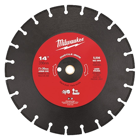 Milwaukee Tool 14 in. Segmented Ductile Iron Cutting Blade 49-93-7340
