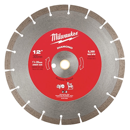 Milwaukee Tool 12 in. Diamond Segmented Masonry and Concrete Cutting Blade 49-93-7035