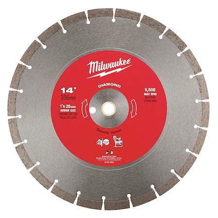 Milwaukee Tool 14 in. Diamond Segmented Masonry and Concrete Cutting Blade 49-93-7040