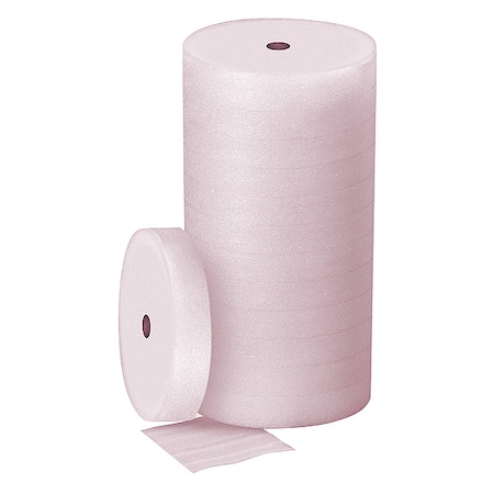 Zoro Select PackingFoamRoll, Pink, 1/8in, Perforated 56KZ60