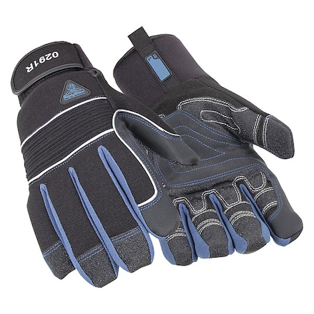 Refrigiwear Knit Gloves, Synthetic Leather Base Layer with Non-Slip Reinforcement Palm, Tricot Lining, Black 0291RBLKXLG