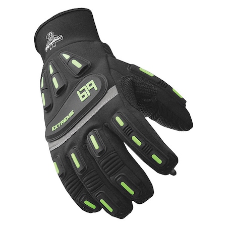 Refrigiwear Mechanics Gloves, Synthetic Leather Palm, Black, XL K679RBLKXLG