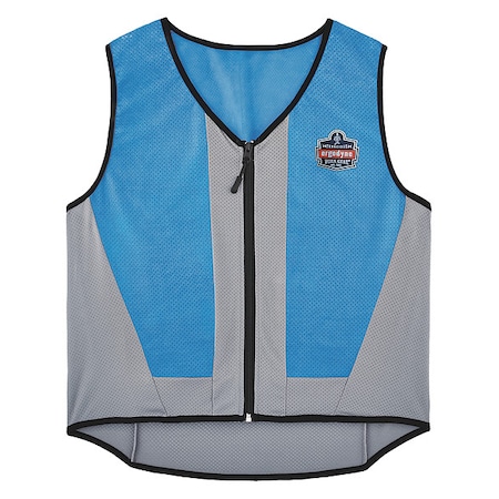 Ergodyne Cooling Vest, PVA, Evaporative, Up to 4 hr Max Cooling Time, Zipper Closure, 16 3/4 in Length, Blue 6667