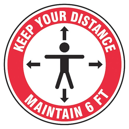 Zoro Select Floor Sign, 12 in H, 12 in W, Vinyl, English, MFS345 MFS345