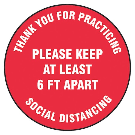 Zoro Select Floor Sign, 12 in H, 12 in W, Vinyl, English, MFS422 MFS422