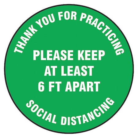 Zoro Select Floor Sign, 12 in H, 12 in W, Vinyl, English, MFS424 MFS424