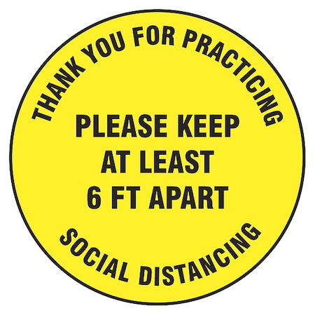 Zoro Select Floor Sign, 12 in H, 12 in W, Vinyl, English, MFS426 MFS426