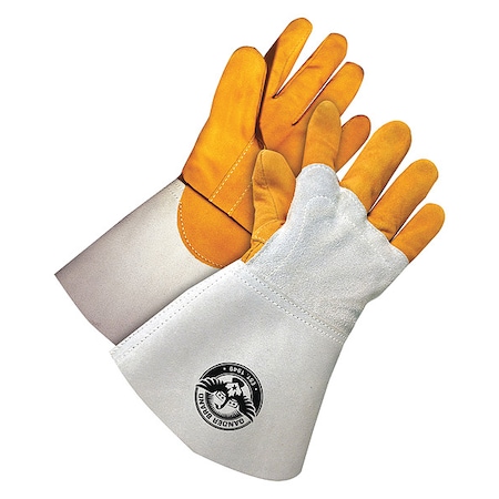 Bdg Gander Brand Welding Gloves, Gauntlet Cuff, Straight Thumb, Premium Deerskin, 2XL, 1 PR 64-9-1145-13