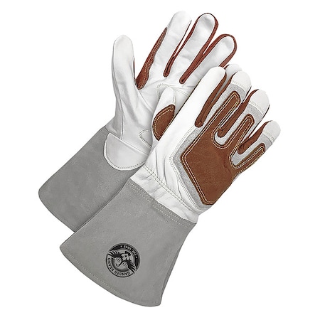 Bdg 60-1-1940 Welding Gloves, Gauntlet Cuff, Wing Thumb, Premium Goatskin, XL, 1 PR 60-1-1940-XL-K