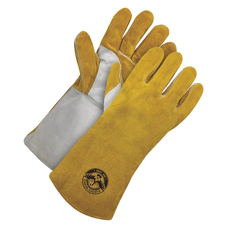Bdg 60-9-7800 Welding Gloves, Gauntlet Cuff, Wing Thumb, Premium Cowhide, Universal, 1 PR 60-9-7800-K