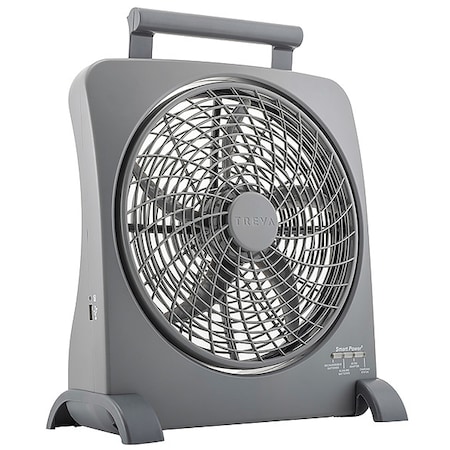 Treva/O2Cool Compact Fan, 2 Speeds, Gray, AC/DC Adapter FD10006AU