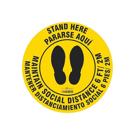 Zoro Select Covid 19 Sign B534Fs 17" Eng/Span Stand, 17 in H, 17 in W, Polyester, English, Spanish, SGF400T1717 SGF400T1717