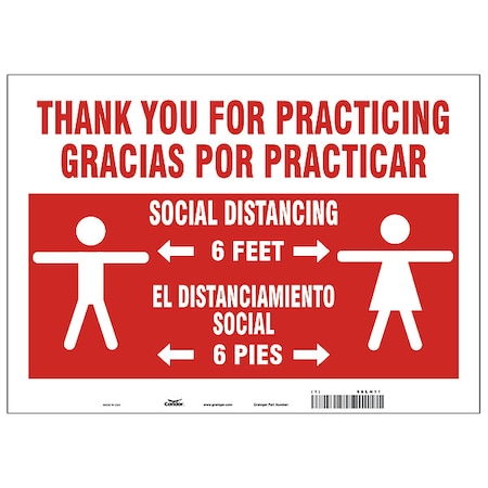 Condor Thank You For Practicing Sign, 14" W x 10" H, English, Spanish HWB746P1014