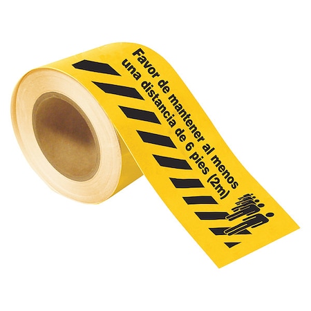 Brady Floor Tape, Black/Yellow, 4 inx100 ft, Roll, 170331 170331