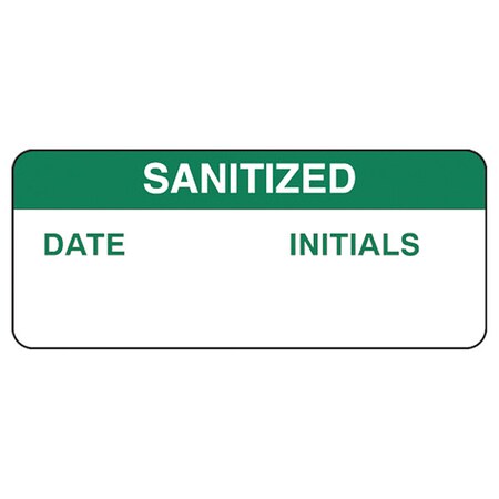 Stranco Date _ Initials _, Polyester, 5/8 in x 1 1/2 in, Adhesive Surface TC-90005-26