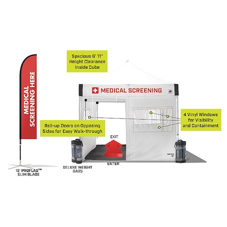 E-Z Up Medical Screening Kit, 10 ft. L, 10 ft. W EMC100SKWHES