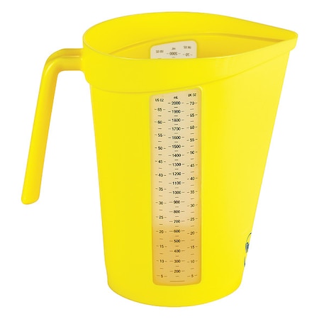 Vikan Measuring Cup, 2 qt., Polypropylene, Yellow 60006