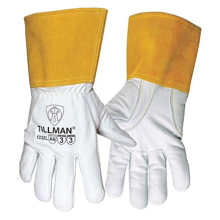 Tillman 1332 Gloves, Straight Cuff, Straight Thumb, Premium Goatskin, L, 1 PR 1332L