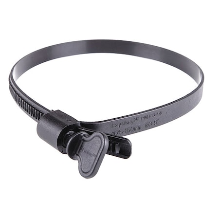 Zoro Select Worm Gear Hose Clamp, Plastic, Hex, PK10 PWD-13-150-WG-PA12-BK