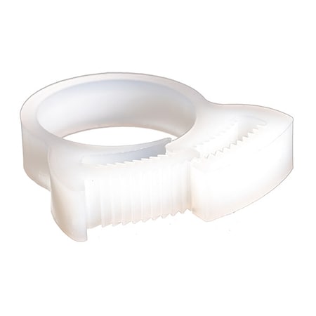 Zoro Select Snap-Hose Clamp, White, 4.49"Max ID, PK10 HC-109-PA66-N