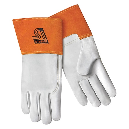 STEINER INDUSTRIES Welding Gloves, TIG Application, Beige, PR 0227-L