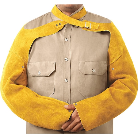 Steiner Flame-Resistant Sleeve, Leather, 23 in Length, Brown, Snap Cuff 82181