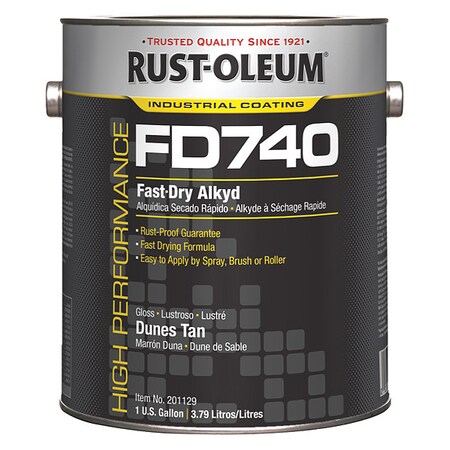 Rust-Oleum Interior Paint, Gloss, AlkydBase, Dunes Tan, 1 gal 201129