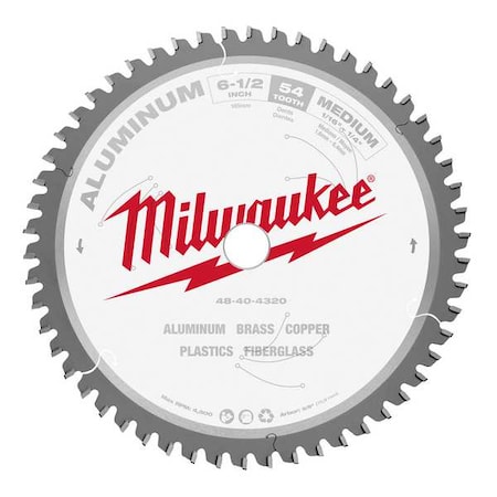 Milwaukee Tool 6 1/2 in. 54 Tooth Aluminum Cutting Circular Saw Blade (5/8 in. Arbor) 48-40-4320